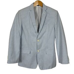 IZOD Boys Blue and White Striped Suit Jacket Size 16 Regulat